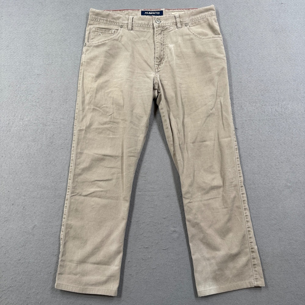 Alberto Pants Men's 33x34 Stone Gray Modern Fit Straight Leg Hunting fits 33x26